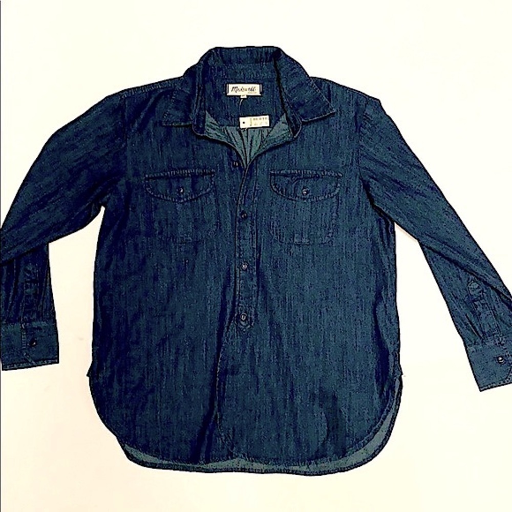 Madewell Denim button down tunic top size S